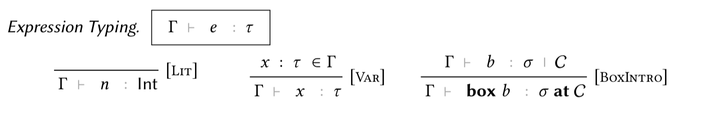 Typing of expressions